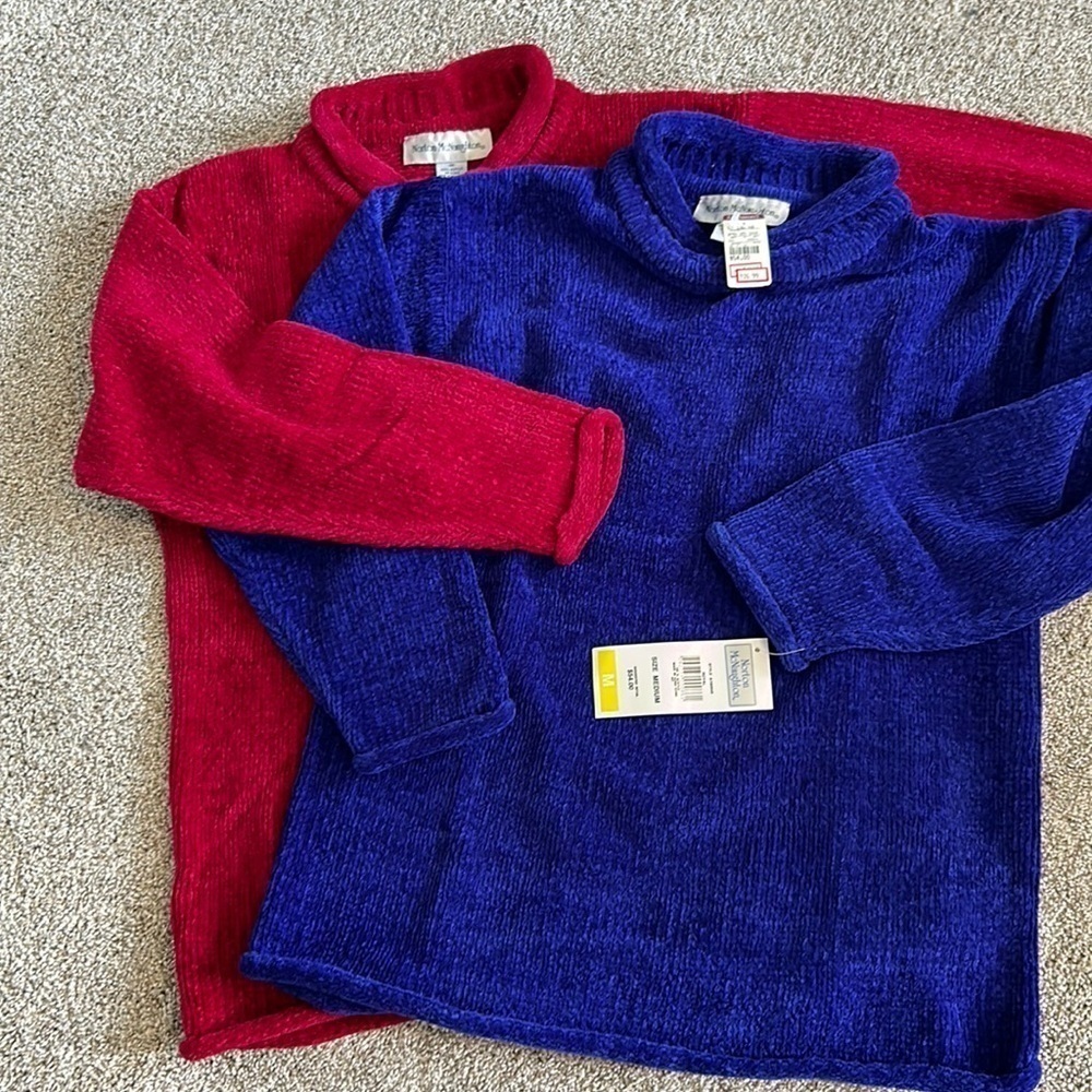 2 NWT Norton McNaighton pull over sweater size M long sleeve slouchy turtleneck